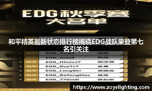 pg模拟器和平精英最新状态排行榜揭晓EDG战队荣登第七名引关注